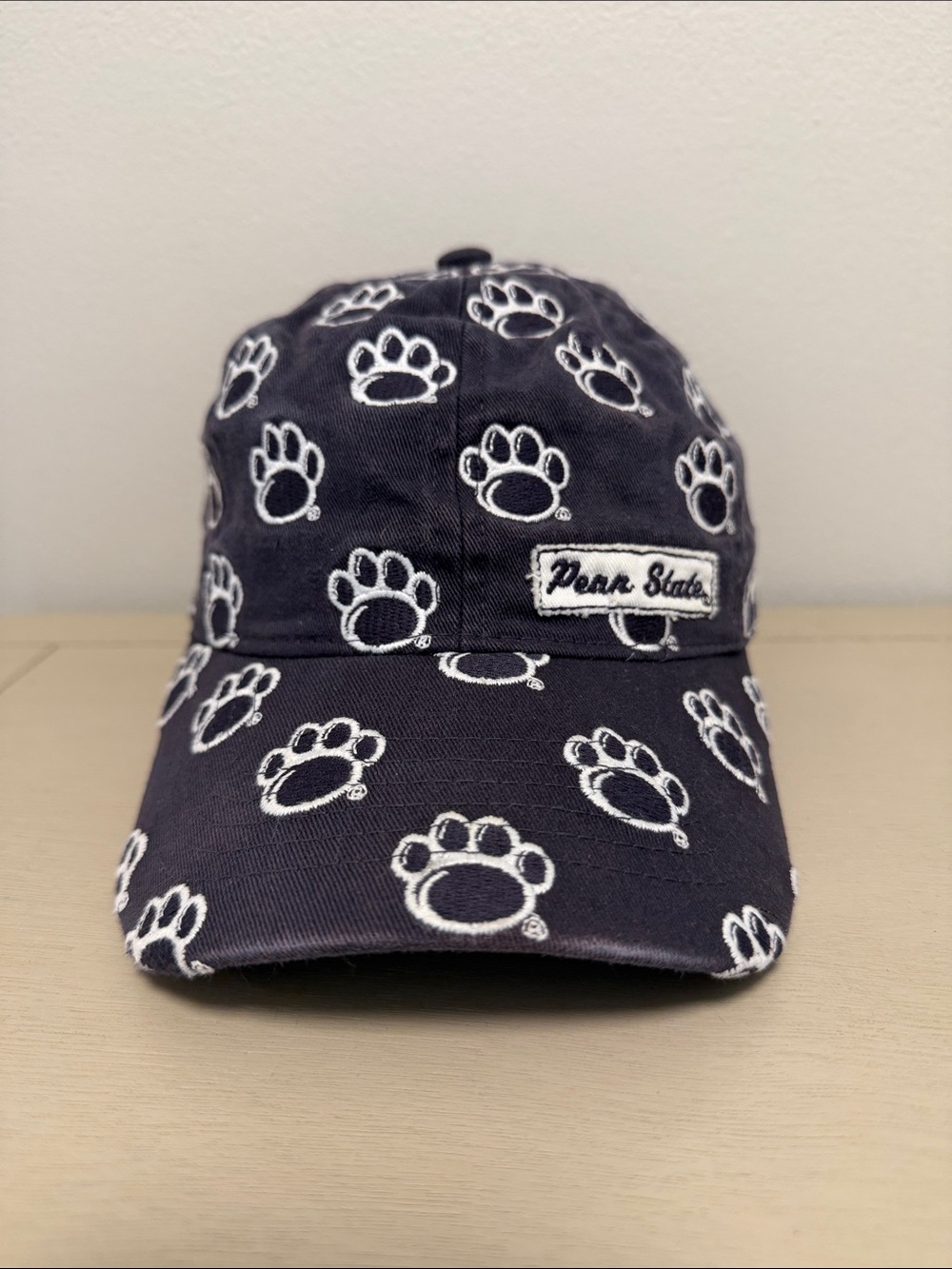 Penn State Nittany Lions All Over Paw Print Dad Hat Zephyr Blue Adjustable Cap